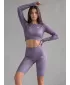 Dámsky prémiový funkčný crop top s dlhým rukávom ALTISPORT VOJ/ALW072TR04 FIALOVÁ