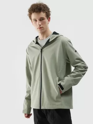 Pánska bunda so softshell 4F WSS25TSOFM324 OLIVOVÝ
