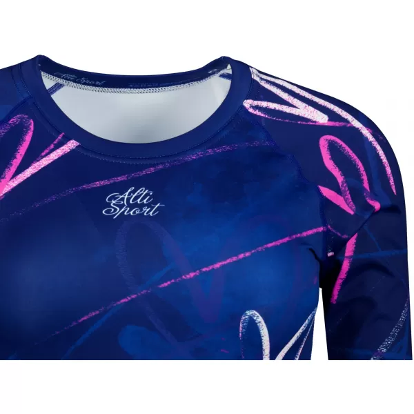  Dámsky prémiový funkčný crop top s dlhým rukávom ALTISPORT VOJ/ALW082TR04 TMAVO MODRÁ 