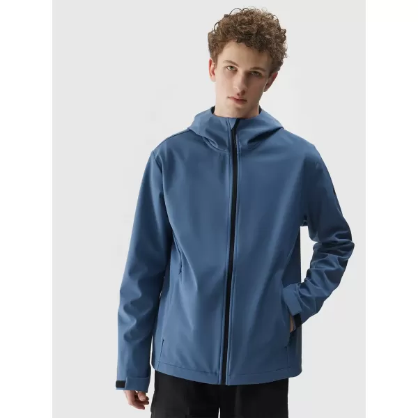  Pánska bunda so softshell 4F WSS25TSOFM324 DŽÍNSOVINA 