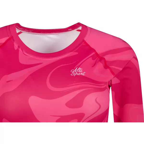  Dámsky prémiový funkčný crop top s dlhým rukávom ALTISPORT VOJ/ALW072TR04 HORKÁ RUŽOVÁ 