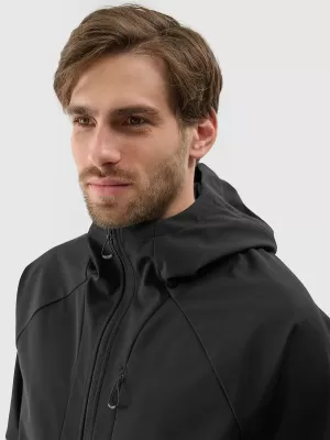 Pánska bunda so softshell 4F WSS25TSOFM313 HLBOKÝ ČIERNY