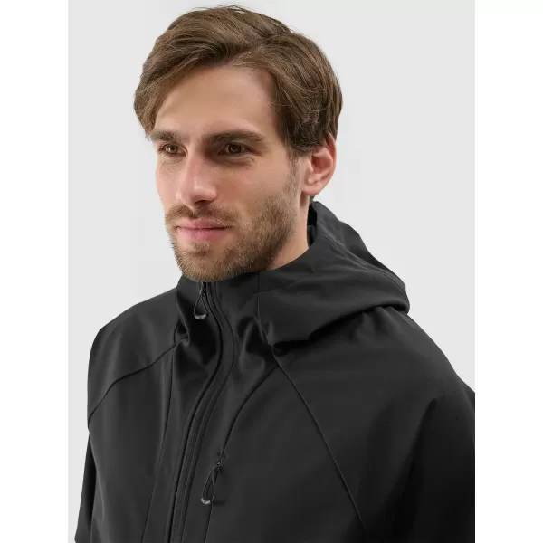  Pánska bunda so softshell 4F WSS25TSOFM313 HLBOKÝ ČIERNY 