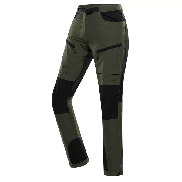  Ženské softshell nohavice ALPINE PRO AKANA 2 ZELENÝ 
