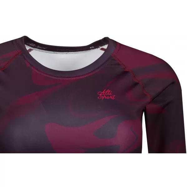  Dámsky prémiový funkčný crop top s dlhým rukávom ALTISPORT VOJ/ALW072TR04 VÍNOVO ČERVENÉ 