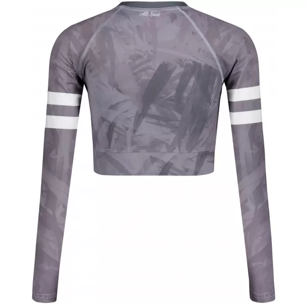  Dámsky prémiový funkčný crop top s dlhým rukávom ALTISPORT VOJ/ALW096TR04 SIVÁ 