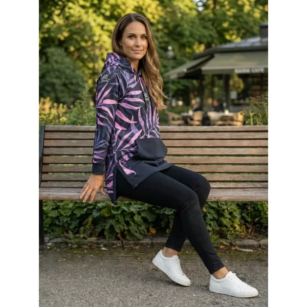  Dámska funkčná predĺžená mikina premium ALTISPORT VOJ/ALW094MI03 ČIERNA/FIALOVÁ 