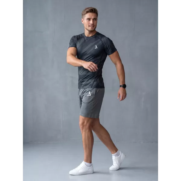  Pánska funkčná kompresná košeľa s krátkym rukávom premium ALTISPORT VOJ/ALM072TR04 ČIERNA 