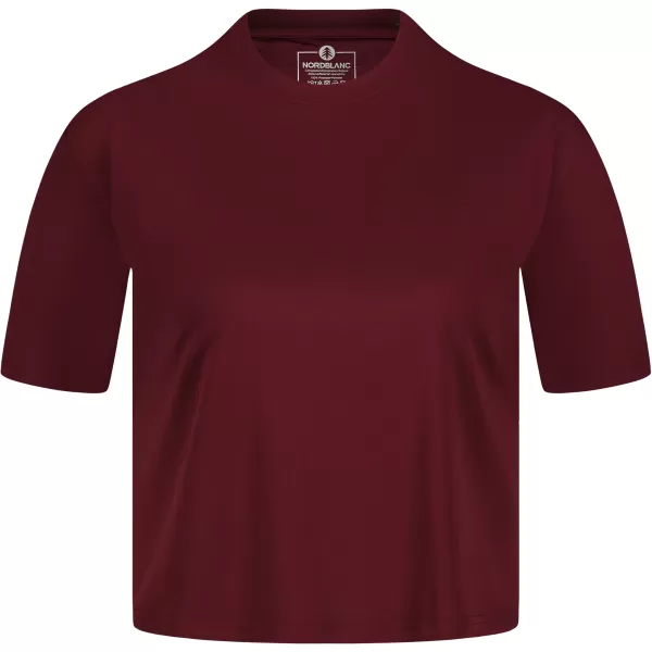  Dámsky funkčný crop top NORDBLANC NBSLF8028 BORDOVÁ 