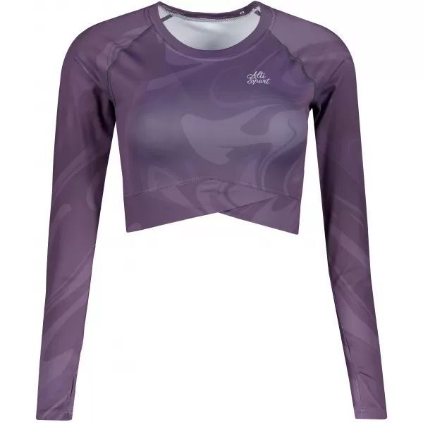  Dámsky prémiový funkčný crop top s dlhým rukávom ALTISPORT VOJ/ALW072TR04 FIALOVÁ 