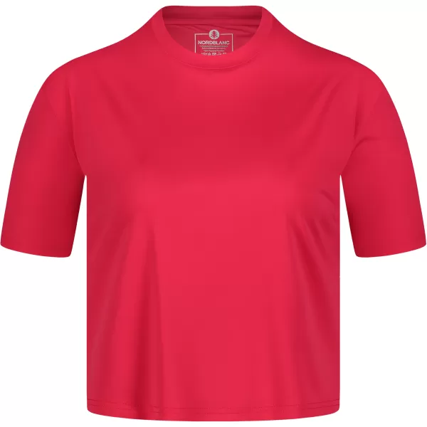  Dámsky funkčný crop top NORDBLANC NBSLF8028 TMAVO RUŽOVÁ 
