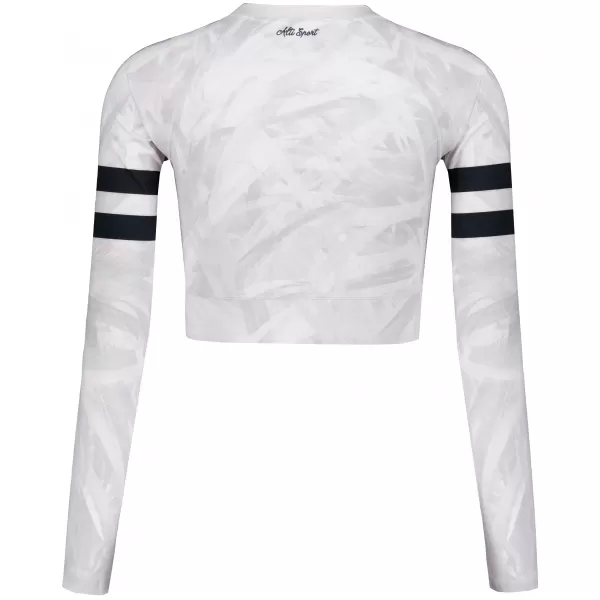  Dámsky prémiový funkčný crop top s dlhým rukávom ALTISPORT VOJ/ALW096TR04 BIELA 