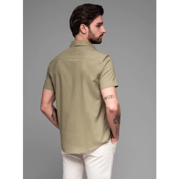  Pánska košeľa OMBRE OM-SHSS-0167 OLIVOVÝ 