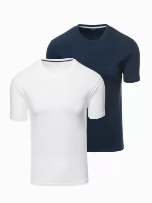Pánske tričko OMBRE OM-TSBS-0232 BIELA/NÁMORNÍCKA