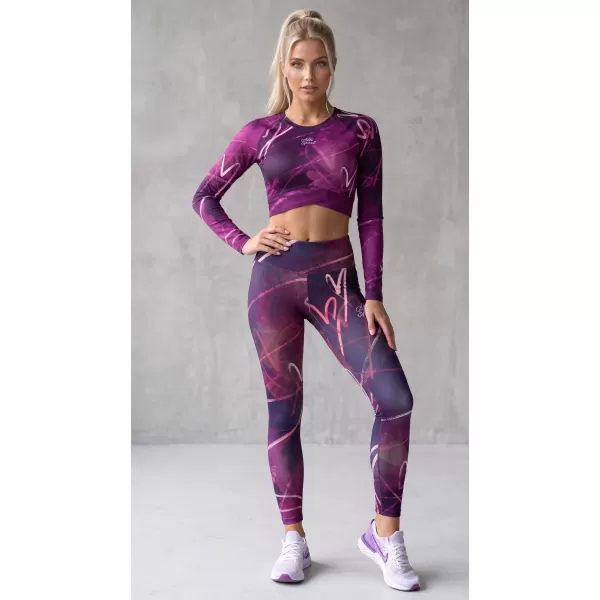  Dámsky prémiový funkčný crop top s dlhým rukávom ALTISPORT VOJ/ALW082TR04 FIALOVÁ 