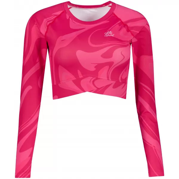  Dámsky prémiový funkčný crop top s dlhým rukávom ALTISPORT VOJ/ALW072TR04 HORKÁ RUŽOVÁ 