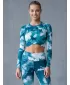 Dámsky prémiový funkčný crop top s dlhým rukávom ALTISPORT VOJ/ALW066TR04 ZELENOMODRÁ