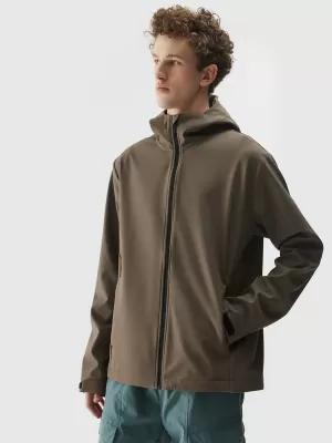 Pánska bunda so softshell 4F WSS25TSOFM324 HNEDÝ
