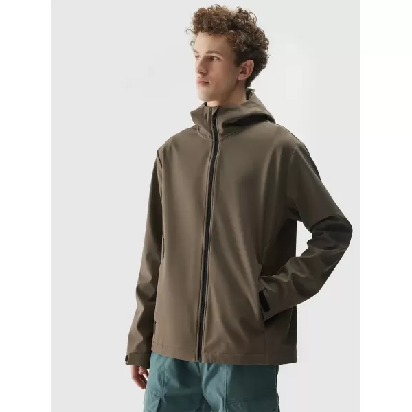  Pánska bunda so softshell 4F WSS25TSOFM324 HNEDÝ 
