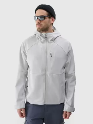 Pánska bunda so softshell 4F WSS25TSOFM313 STUDENÁ SVETLO ŠEDÁ