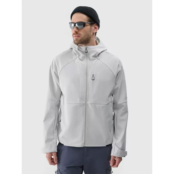  Pánska bunda so softshell 4F WSS25TSOFM313 STUDENÁ SVETLO ŠEDÁ 