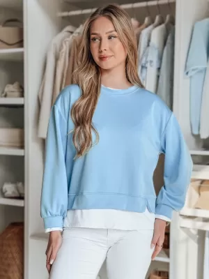 Dámska mikina DSTREET LUZZIO BY1382 SVETLO MODRÁ