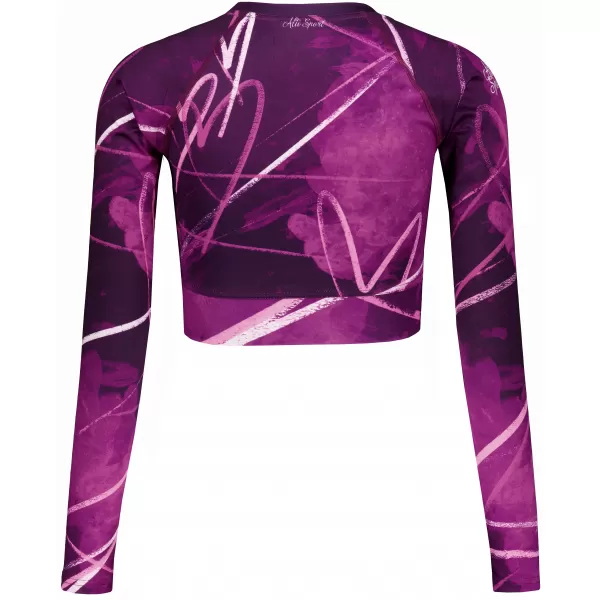  Dámsky prémiový funkčný crop top s dlhým rukávom ALTISPORT VOJ/ALW082TR04 FIALOVÁ 