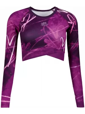 Dámsky prémiový funkčný crop top s dlhým rukávom ALTISPORT VOJ/ALW082TR04 FIALOVÁ
