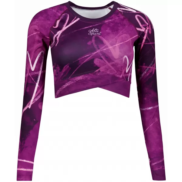  Dámsky prémiový funkčný crop top s dlhým rukávom ALTISPORT VOJ/ALW082TR04 FIALOVÁ 