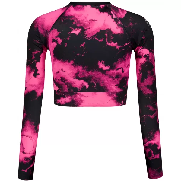  Dámsky prémiový funkčný crop top s dlhým rukávom ALTISPORT VOJ/ALW066TR04 ČIERNA RUŽOVÁ 