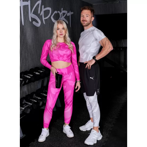  Dámsky prémiový funkčný crop top s dlhým rukávom ALTISPORT VOJ/ALW072TR04 HORKÁ RUŽOVÁ 