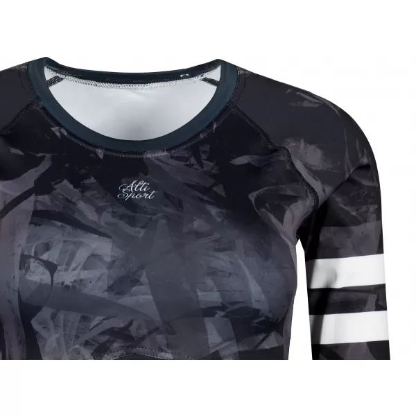  Dámsky prémiový funkčný crop top s dlhým rukávom ALTISPORT VOJ/ALW096TR04 ČIERNA 