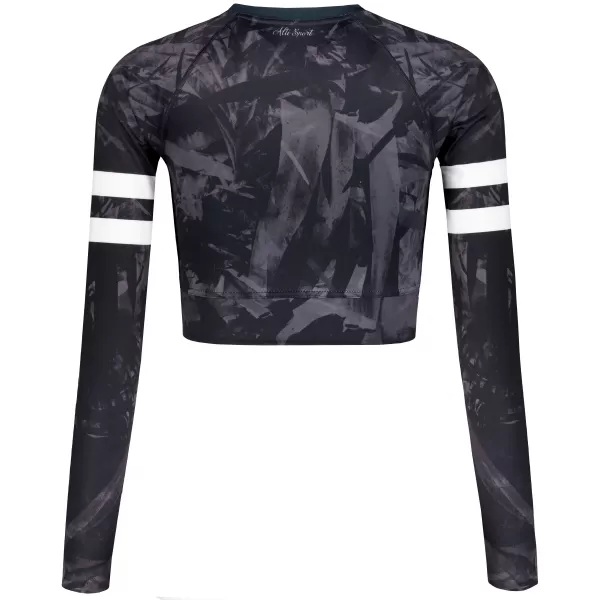  Dámsky prémiový funkčný crop top s dlhým rukávom ALTISPORT VOJ/ALW096TR04 ČIERNA 