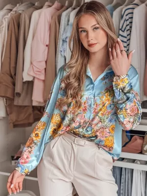 Dámska košeľa DSTREET BLOSSIVA DY0466 SVETLO MODRÁ