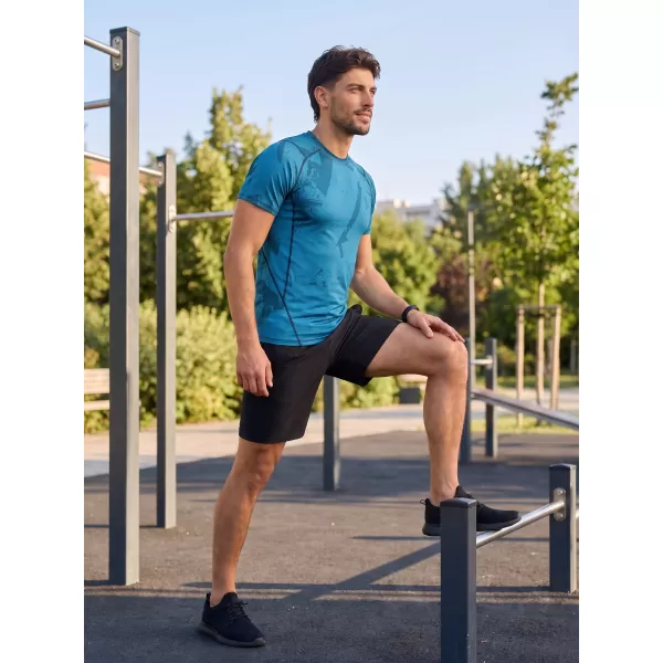  Pánska funkčná kompresná košeľa s krátkym rukávom premium ALTISPORT VOJ/ALM079TR04 MODRÁ 