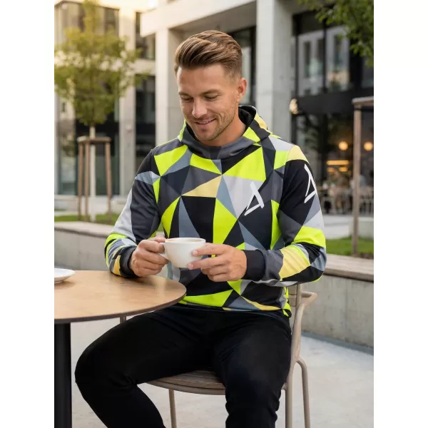  Pánska prémiová funkčná mikina ALTISPORT VOJ/ALM007MI01 ČIERNA/FLUO ŽLTÁ 