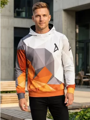 Pánska prémiová funkčná mikina ALTISPORT VOJ/ALM007MI01 ORANŽOVÁ/ŠEDÁ