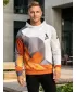 Pánska prémiová funkčná mikina ALTISPORT VOJ/ALM007MI01 ORANŽOVÁ/ŠEDÁ