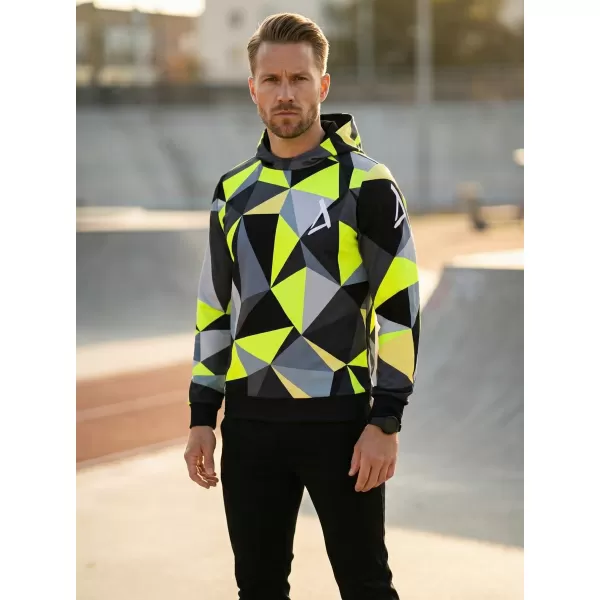  Pánska prémiová funkčná mikina ALTISPORT VOJ/ALM007MI01 ČIERNA/FLUO ŽLTÁ 