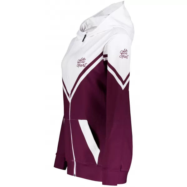  Dámska prémiová funkčná mikina na zips ALTISPORT VOJ/ALW101MI02 BORDOVÁ/BIELA 