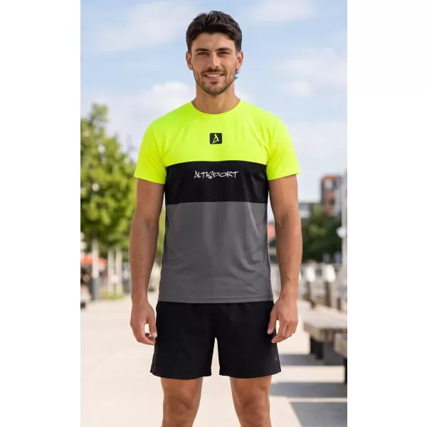  Pánske prémiové plus funkčné tričko ALTISPORT VOJ/ALM051TR02 NEÓNOVO-ŽLTÉ 