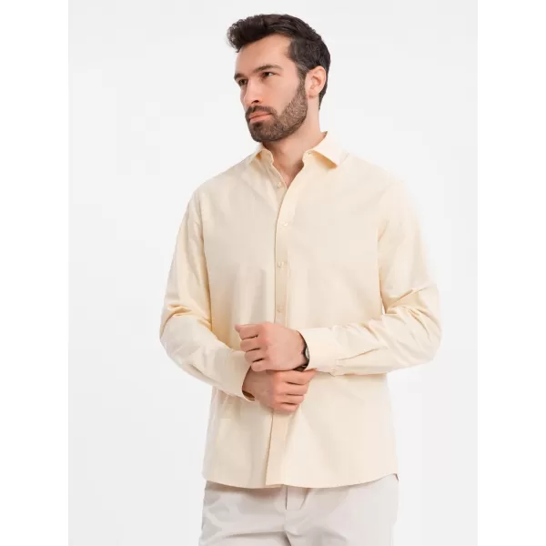  Pánska košeľa OMBRE OM-SHOS-0183 JASNE ŽLTÁ 