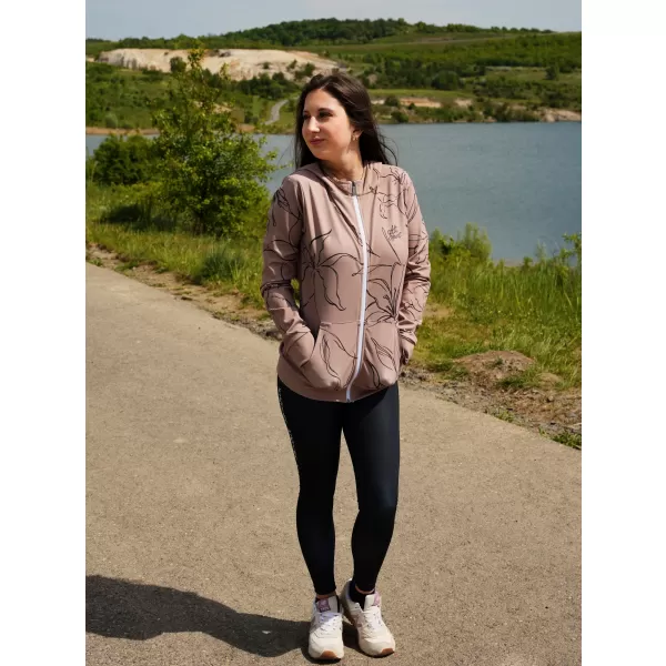  Dámska prémiová funkčná mikina na zips ALTISPORT VOJ/ALW100MI02 HNEDÁ 