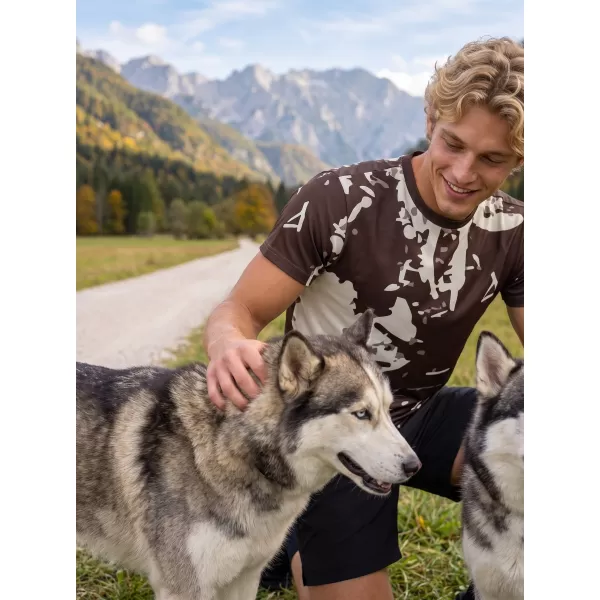  Pánske prémiové plus funkčné tričko ALTISPORT VOJ/ALM057TR02 HNEDÁ 