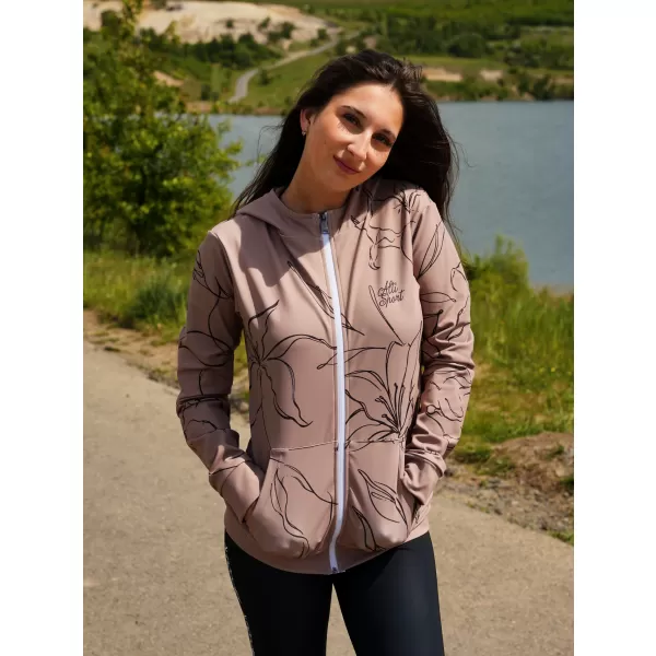  Dámska prémiová funkčná mikina na zips ALTISPORT VOJ/ALW100MI02 HNEDÁ 
