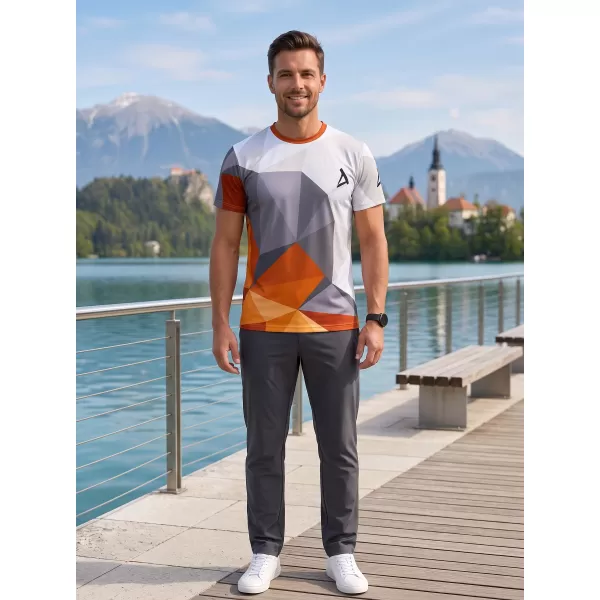  Pánske prémiové plus funkčné tričko ALTISPORT VOJ/ALM007TR02 ORANŽOVÁ/ŠEDÁ 