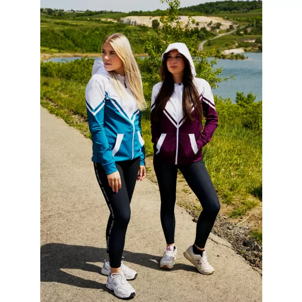  Dámska prémiová funkčná mikina na zips ALTISPORT VOJ/ALW101MI02 PETROLEJ/BIELA 