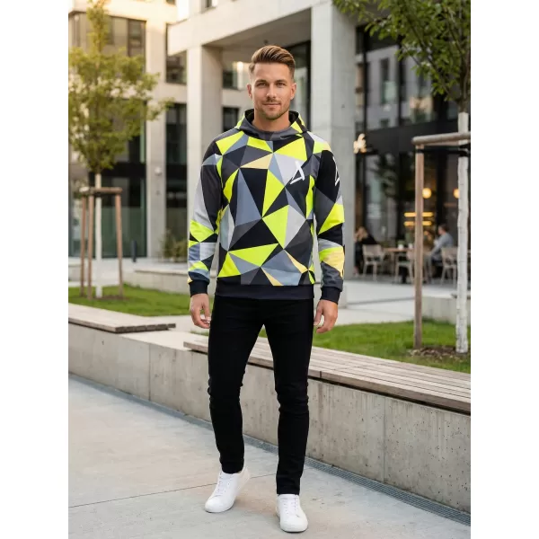  Pánska prémiová funkčná mikina ALTISPORT VOJ/ALM007MI01 ČIERNA/FLUO ŽLTÁ 