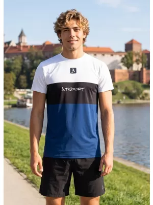 Pánske prémiové plus funkčné tričko ALTISPORT VOJ/ALM051TR02 BIELA MODRÁ