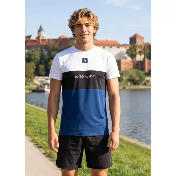  Pánske prémiové plus funkčné tričko ALTISPORT VOJ/ALM051TR02 BIELA MODRÁ 